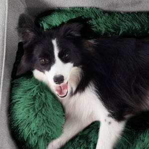 Shaggy Faux Fur Bolster Sofa Protector Pet Bed - Eden Green