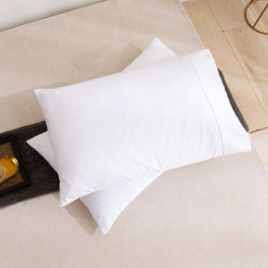 400TC Bamboo Cotton Blend Sateen King Pillowcases Twin Packs WHITE