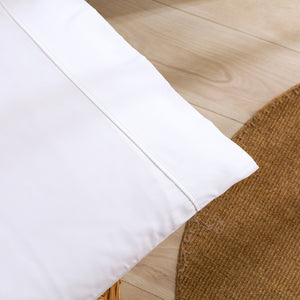 400TC Bamboo Cotton Blend Sateen King Pillowcases Twin Packs WHITE