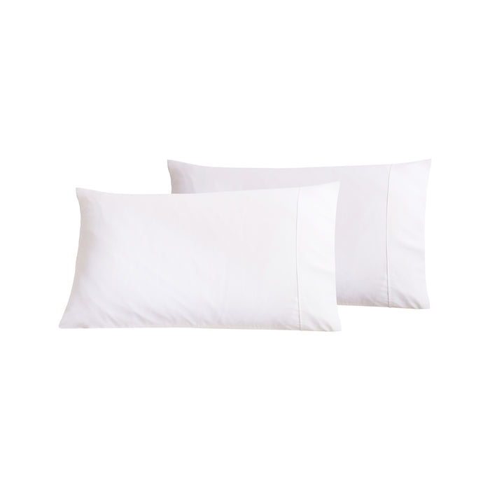 400TC Bamboo Cotton Blend Sateen King Pillowcases Twin Packs WHITE