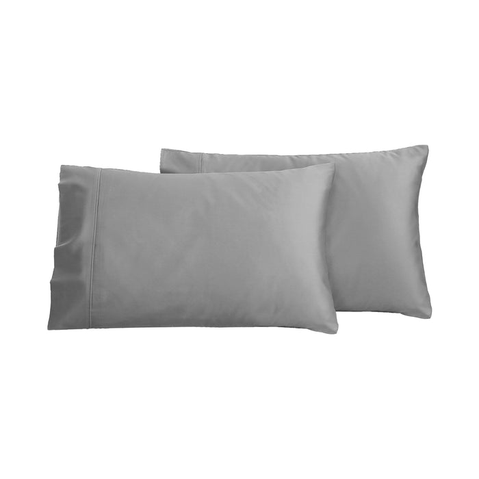 400TC Bamboo Cotton Blend Sateen King Pillowcases Twin Packs DOVE GREY