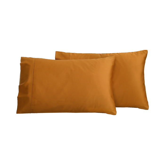 400TC Bamboo Cotton Blend Sateen King Pillowcases Twin Packs RUST