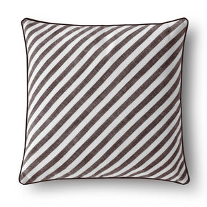 Oscar Faux Linen Striped Cushion Cacao