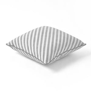 Oscar Faux Linen Striped Cushion Dove Grey