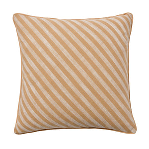 Oscar Faux Linen Striped Cushion Natural