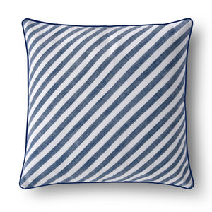 Oscar Faux Linen Striped Cushion Navy