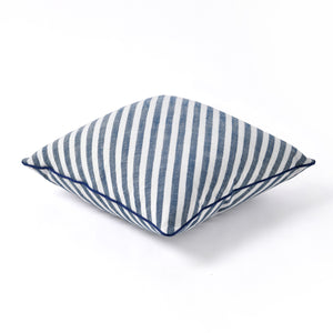 Oscar Faux Linen Striped Cushion Navy