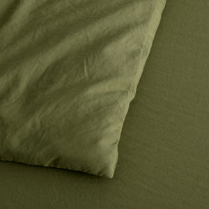 Superfine Washed Microfibre Quilt Cover Set Olive