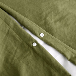 Superfine Washed Microfibre Quilt Cover Set Olive