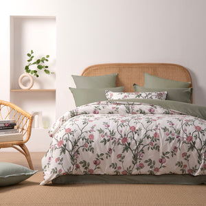 Magnolia 100% Cotton Reversible Quilt Cover Set