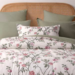 Magnolia 100% Cotton Reversible Quilt Cover Set