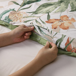 Isla 100% Cotton Reversible Quilt Cover Set