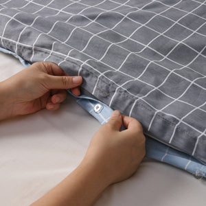 Luca 100% Cotton Reversible Quilt Cover Set