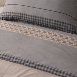 Kumiko 100% Cotton Reversible Quilt Cover Set Grey