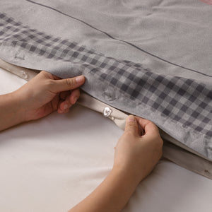 Kumiko 100% Cotton Reversible Quilt Cover Set Grey