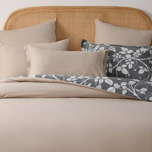 Felicity 100% Cotton Reversible Quilt Cover Set Charcoal