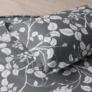 Felicity 100% Cotton Reversible Quilt Cover Set Charcoal