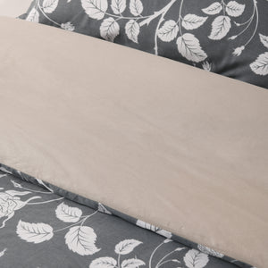 Felicity 100% Cotton Reversible Quilt Cover Set Charcoal