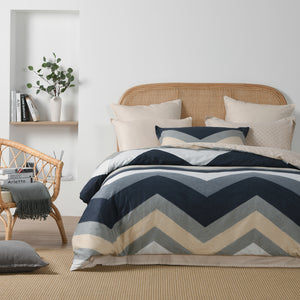 Chevron 100% Cotton Reversible Quilt Cover Set