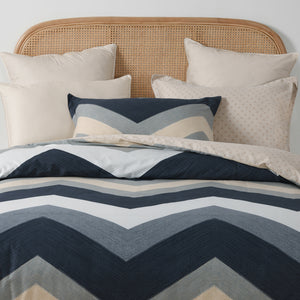 Chevron 100% Cotton Reversible Quilt Cover Set