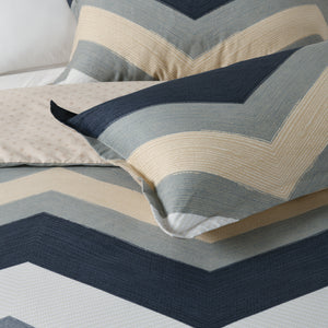 Chevron 100% Cotton Reversible Quilt Cover Set