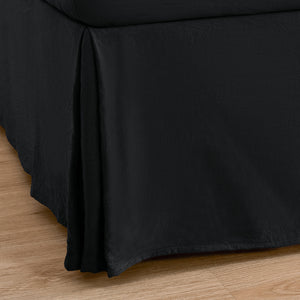 Superfine Washed Microfibre Pleated Valance Black