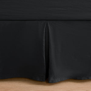 Superfine Washed Microfibre Pleated Valance Black