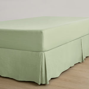 Superfine Washed Microfibre Pleated Valance Sage Green