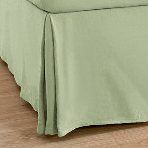 Superfine Washed Microfibre Pleated Valance Sage Green