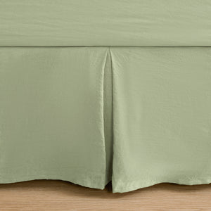 Superfine Washed Microfibre Pleated Valance Sage Green