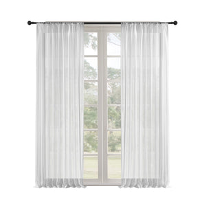 Georgia Sheer Rod Pocket Curtain Pair White