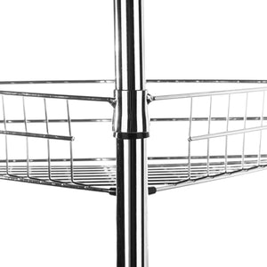 Adjustable Telescopic 4 Tier Corner Shower Caddy Rack - Silver